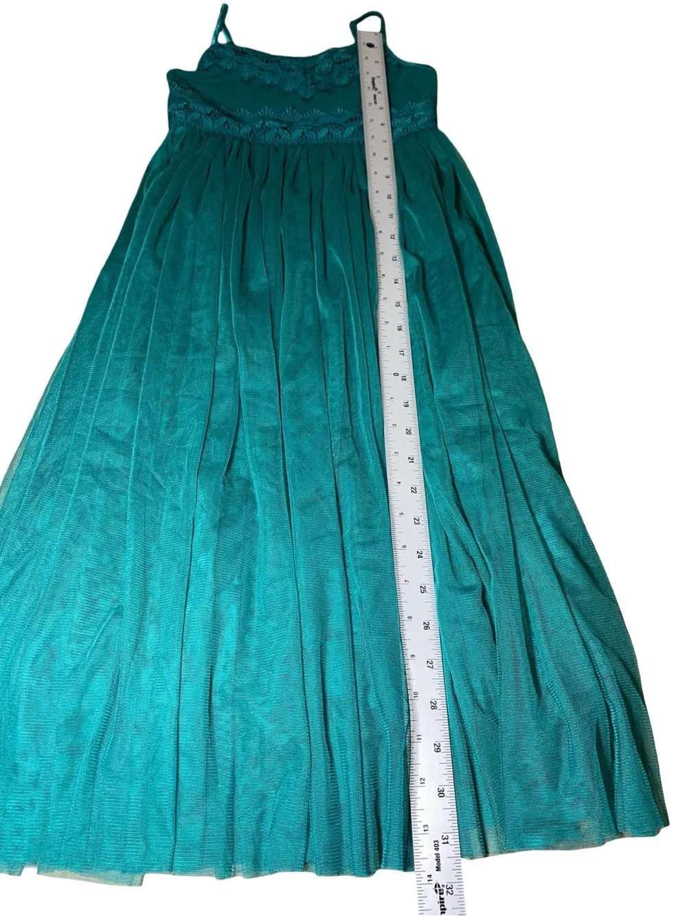 Zhenzi Teal Lace Bodice Tulle Dress for Girls